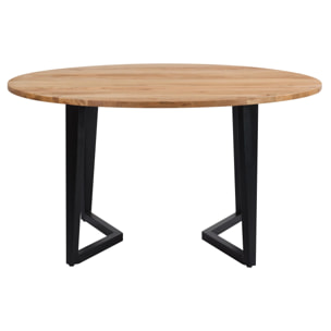 Table ronde 6 personnes en bois d'acacia et métal 140 cm - Moorea