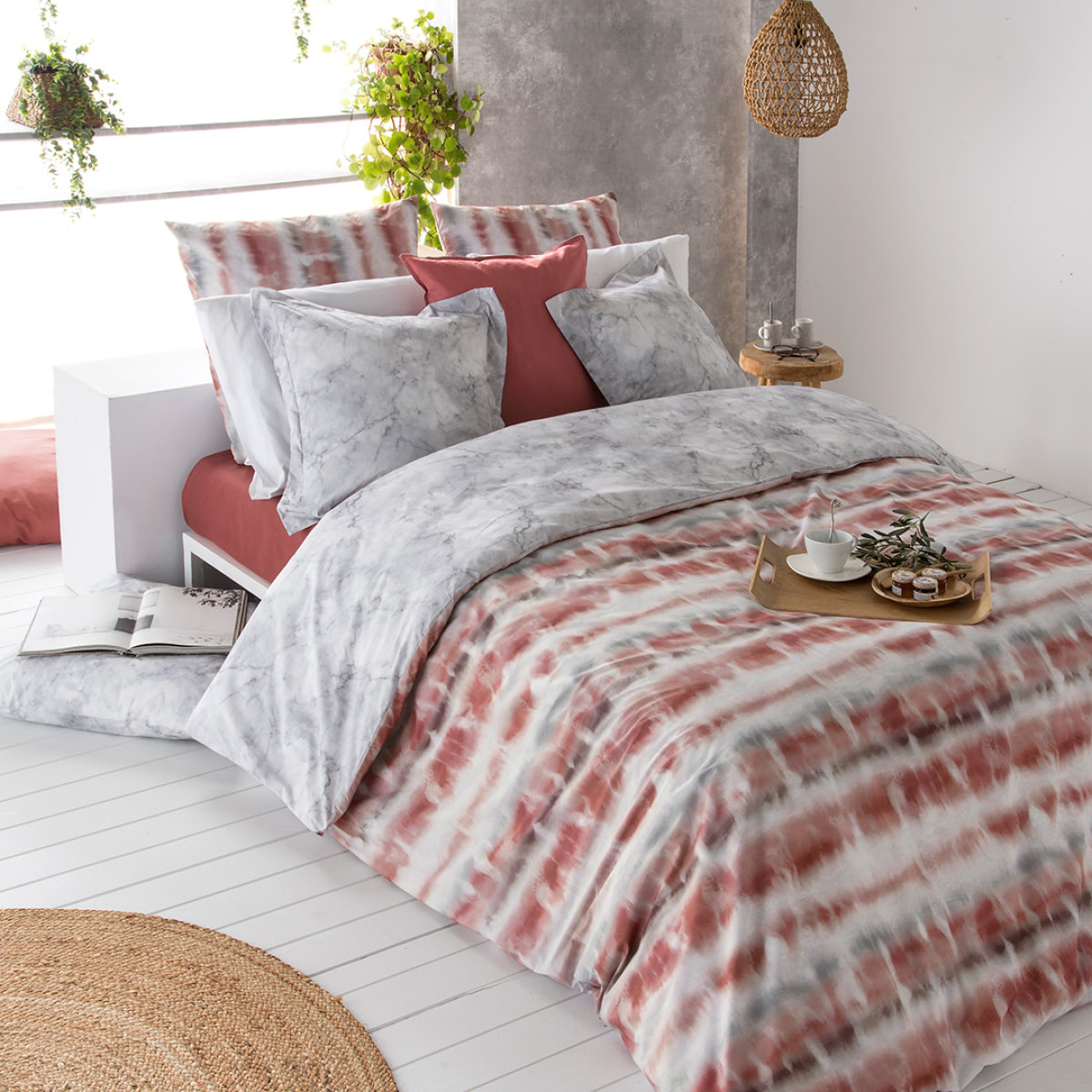Housse de couette SATET en coton percale - multicolore - vendue seule