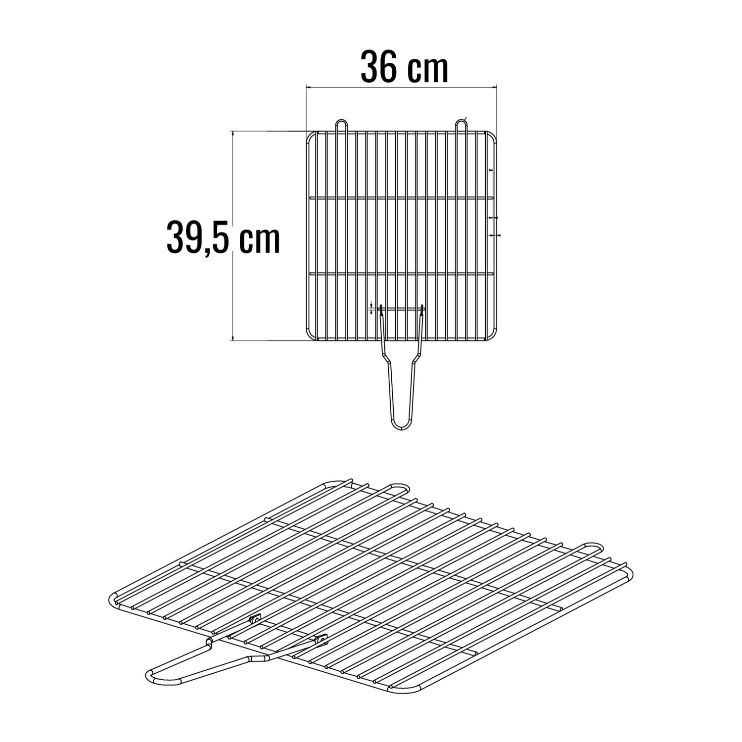 Grille simple en acier chromé – 39,5 x 36 cm