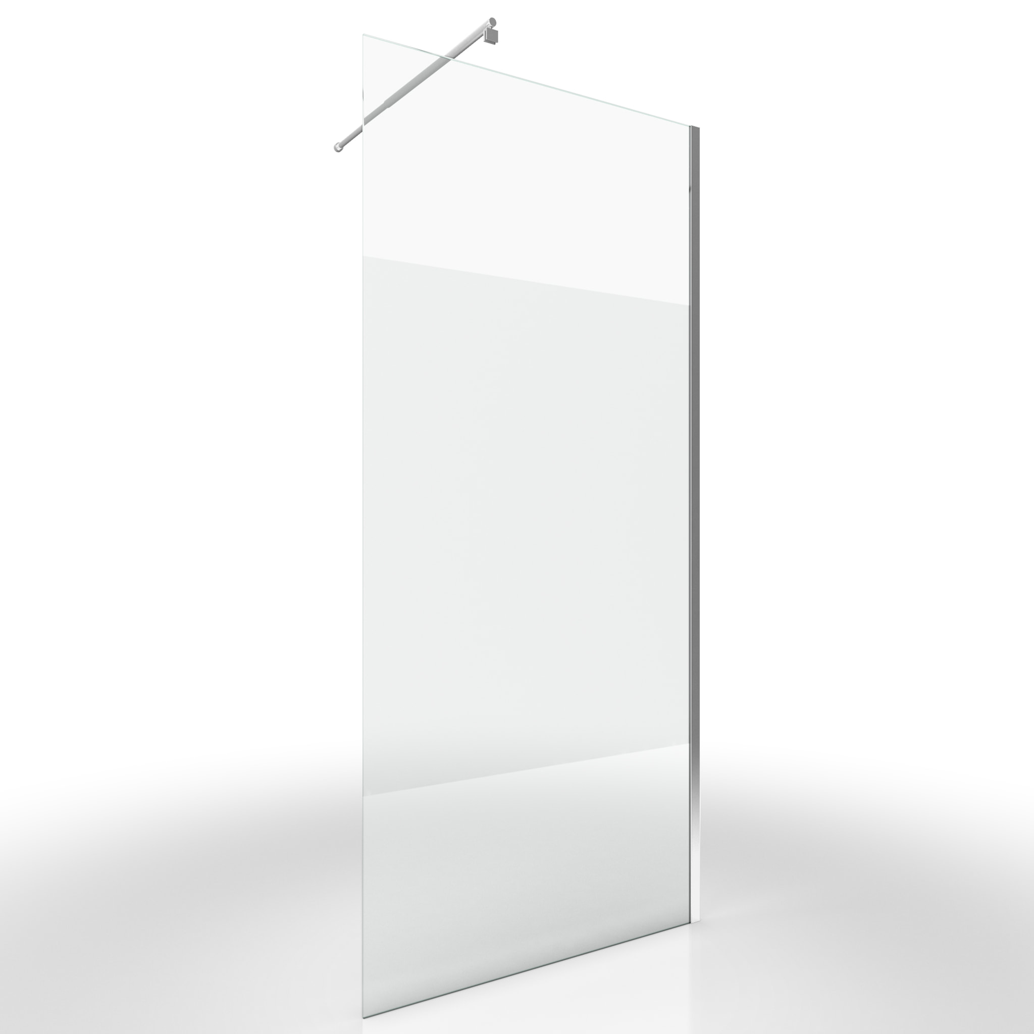 Paroi de Douche Dépolie 80x200cm + Barre de fixation extensible - Verre 8mm - Finition Chrome