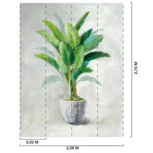 Papier peint exotique plante tropicale alpinia en aquarelle Intissé