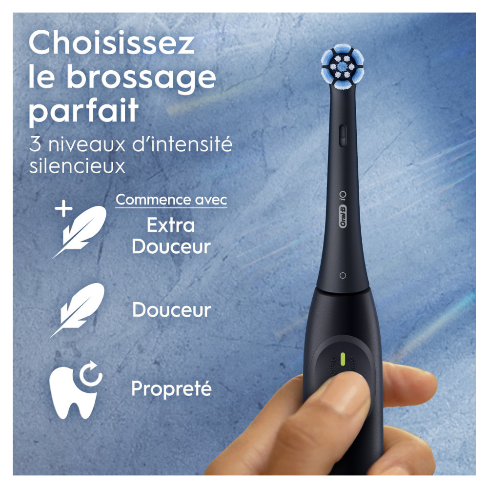 Oral-B iO2 Brosses À Dents Électriques, Noire et Rose Clair