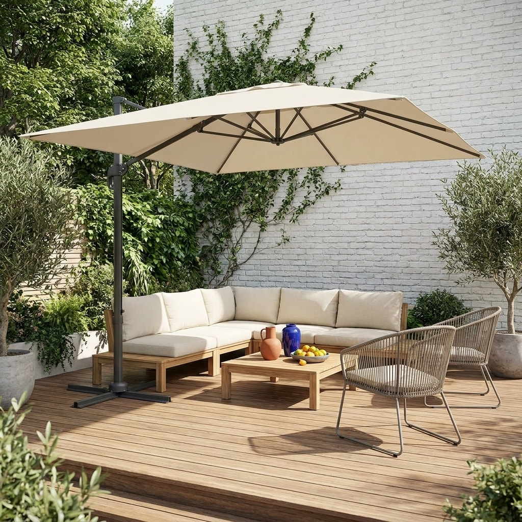 Parasol déporté rectangulaire 3x4m WIMEREUX