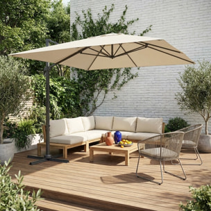 Parasol déporté rectangulaire 3x4m WIMEREUX