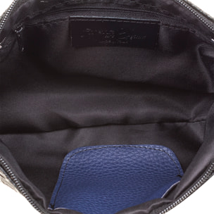 Martia Borsa a tracolla Donna.Pelle autentica Scamosciata Incisione Arabesca