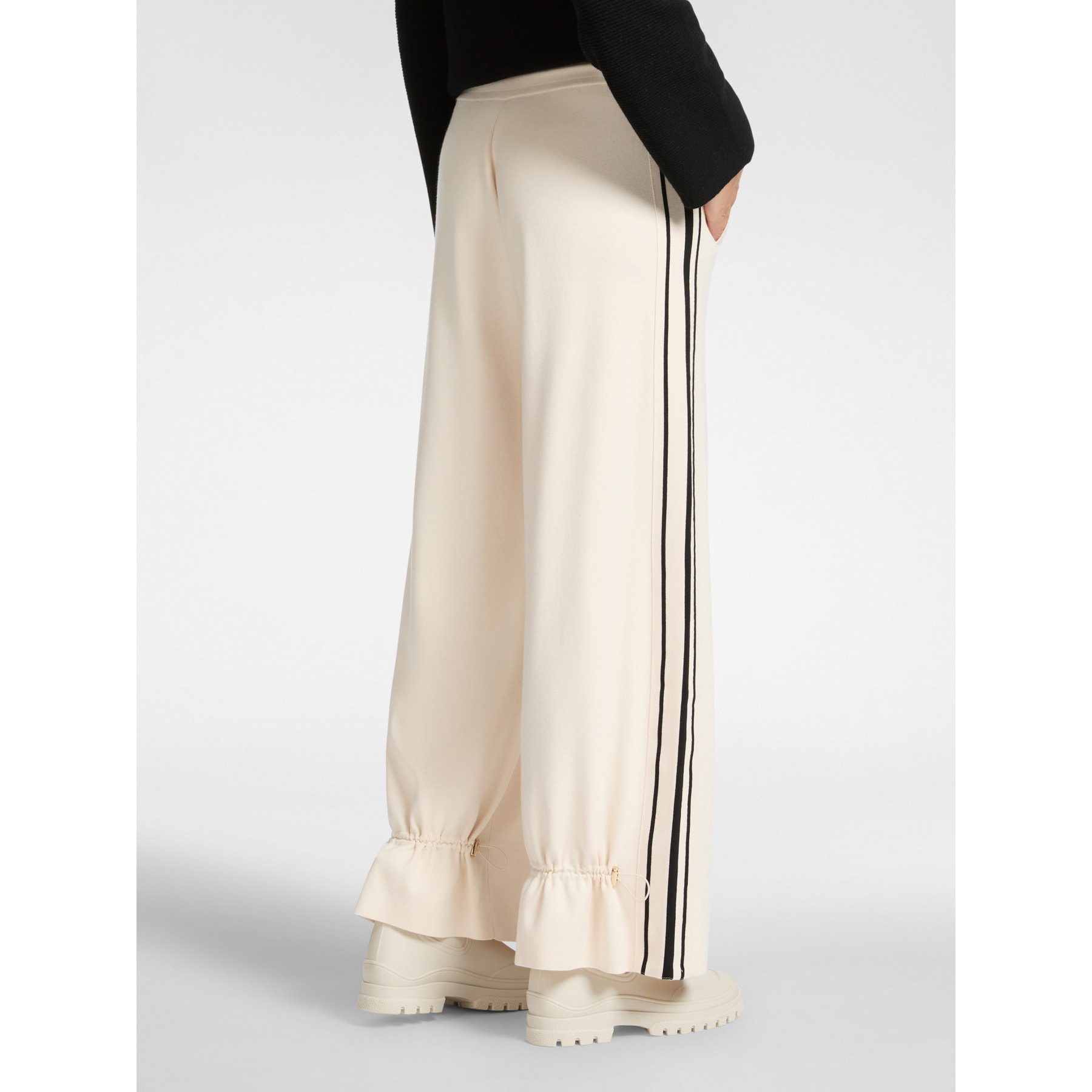 Elena Mirò - Pantalones de punto de pierna ancha - Blanco