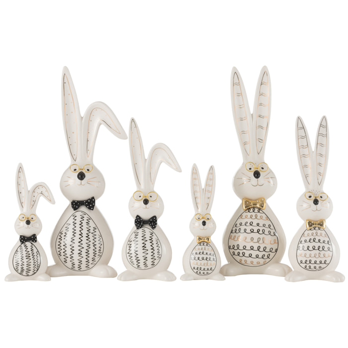 J-Line figurine Lapin Robert - céramique - mix - large - 2 pièces