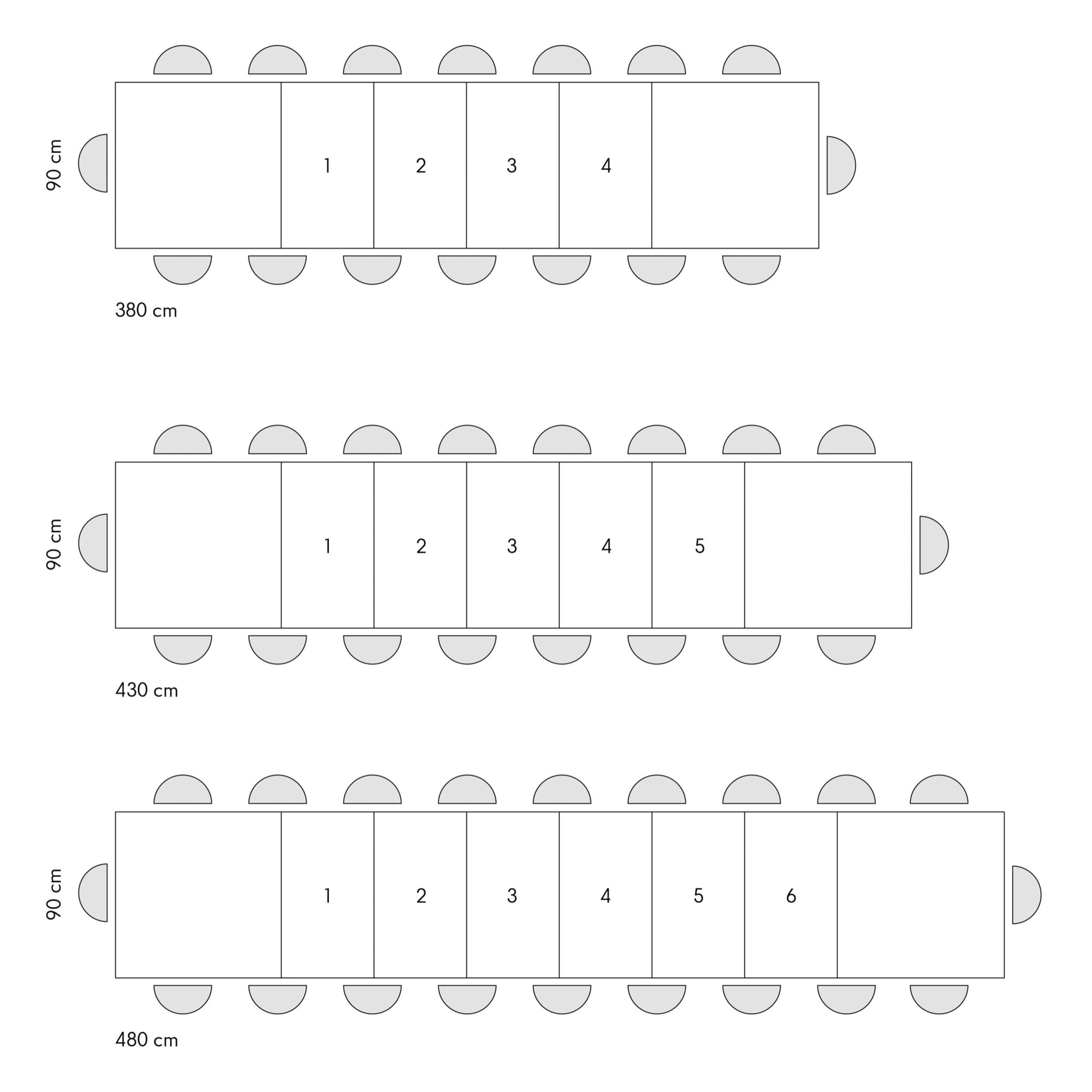 Tavolo GALLIPOLI in legno nobilitato effetto rovere rustico con gambe a X in legno bianco, allungabile 180×90 cm – 480×90 cm