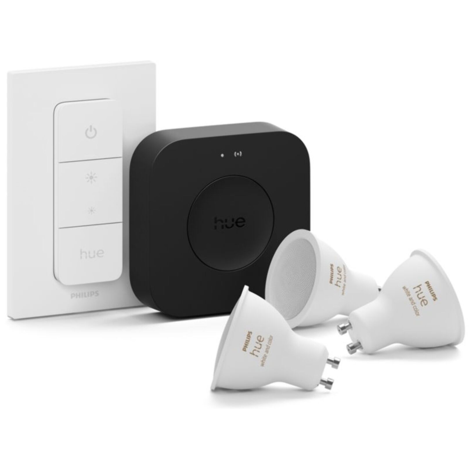 Pack PHILIPS HUE 3/GU10 White&Color Ambiance+PontV2+TLC