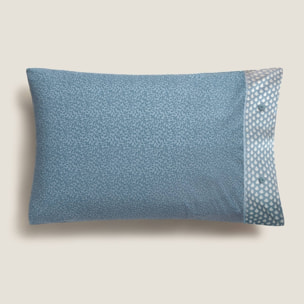 Funda de almohada algodón estampado hojas Inpat color azul 100% Algodón