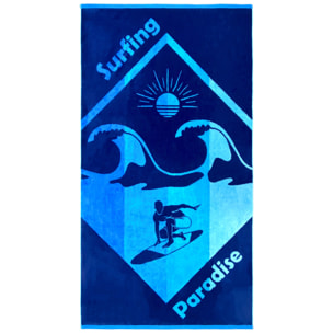 Serviette de plage éponge velours Jacquard - Marvao - 90x170cm - 400g/m²