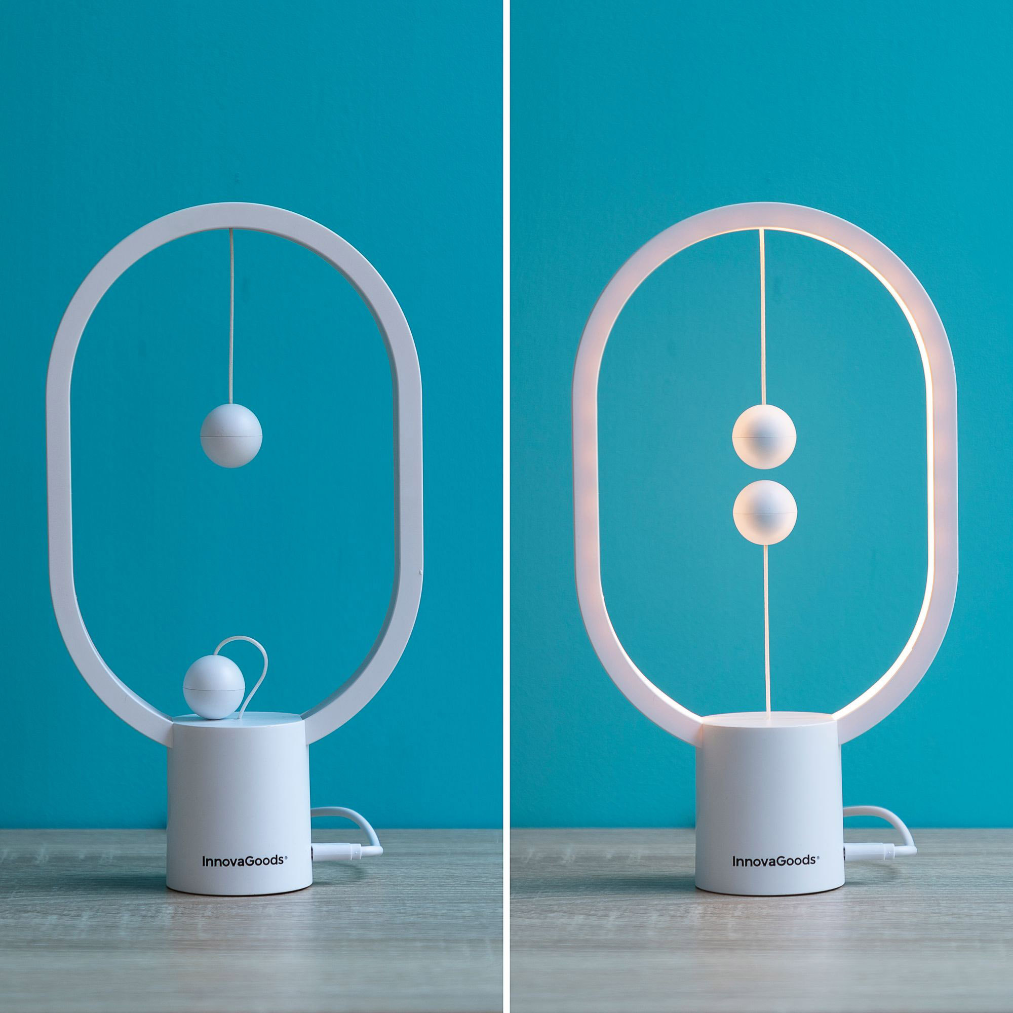Lampada equilibrio con interruttore magnetico Magilum InnovaGoods - bianco - 14x24,8x5,5 cm