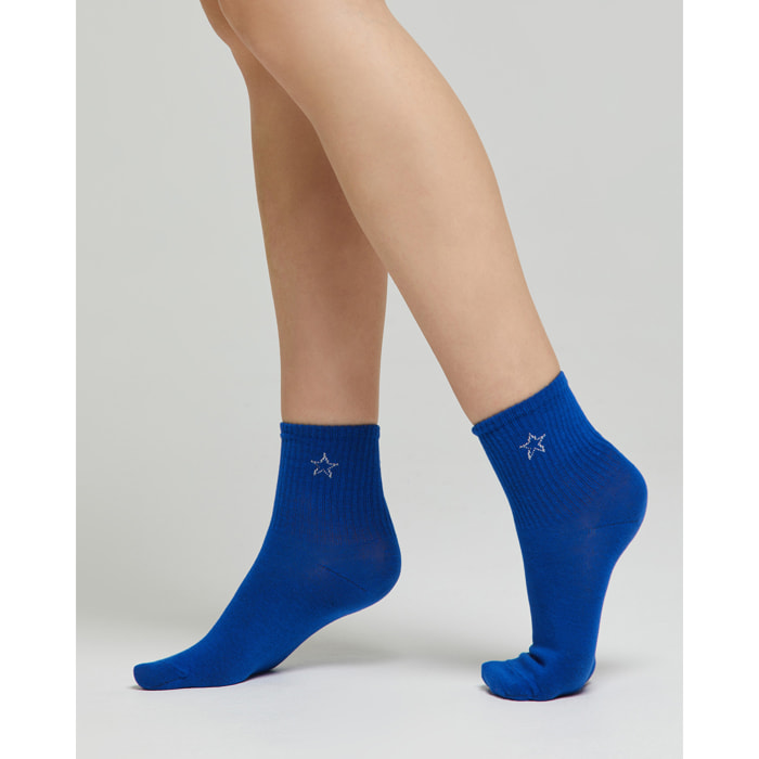 Calza cotone Anastasia con disegno stella jacquard