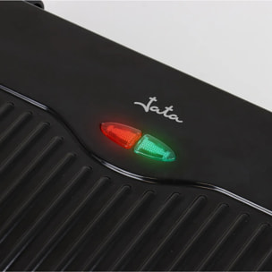 Parrilla eléctrica grill JATA JEGR1107 con placas rayadas (22,8 x 14,5 cm) antiadherentes 1000 W