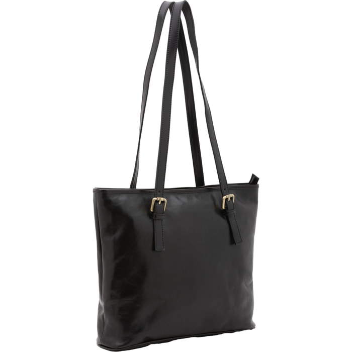 Borsa a spalla da donna - Modello False - 100% vera pelle - 31.0 x 41.0 x 10.0 cm