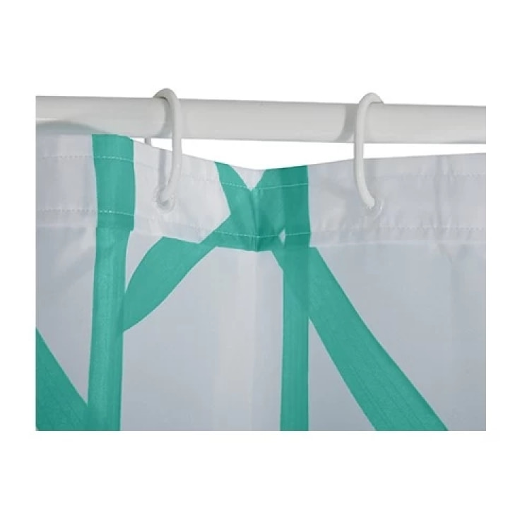 Rideau de douche Polyester TREE 180x200cm QUALITE PREMIUM Bleu Turquoise - Anneaux inclus MSV