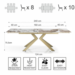 Tomasucci Table extensible STAR ONICE GOLD