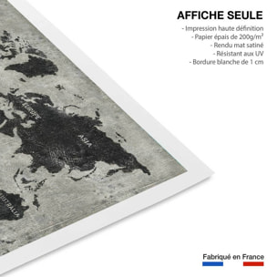Affiche Carte du monde punky Affiche seule