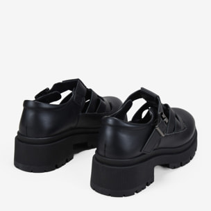 Zapatos Mary Jane negros con plataforma