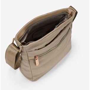 Bolso bandolera tostado con cremallera