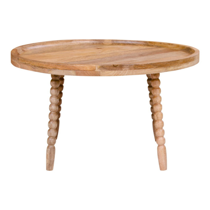 Tavolino da caffè Jammu in legno di mango naturale, ø60×35 cm