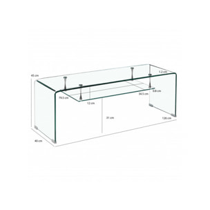 Meuble TV en verre trempé - BENT