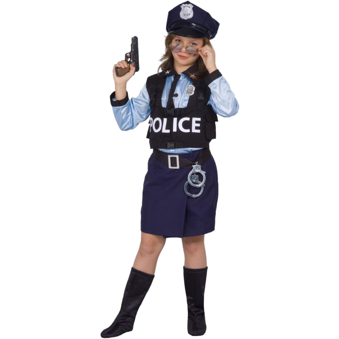 Travestimento Costume Di Carnevale Poliziotta Special Police Bambina