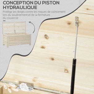 Banc coffre de jardin 2 en 1 - dim. 110L x 50l x 50H cm - charge max. 120 Kg - bois sapin pré-huilé acier galvanisé