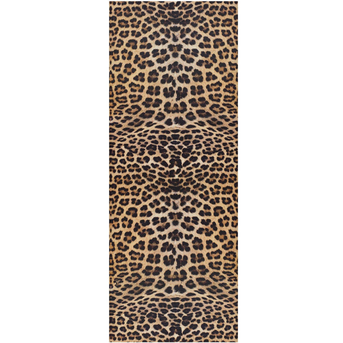 RICCI Alfombra vinílica de cocina estampado animal en amarillo, varias medidas disponibles.