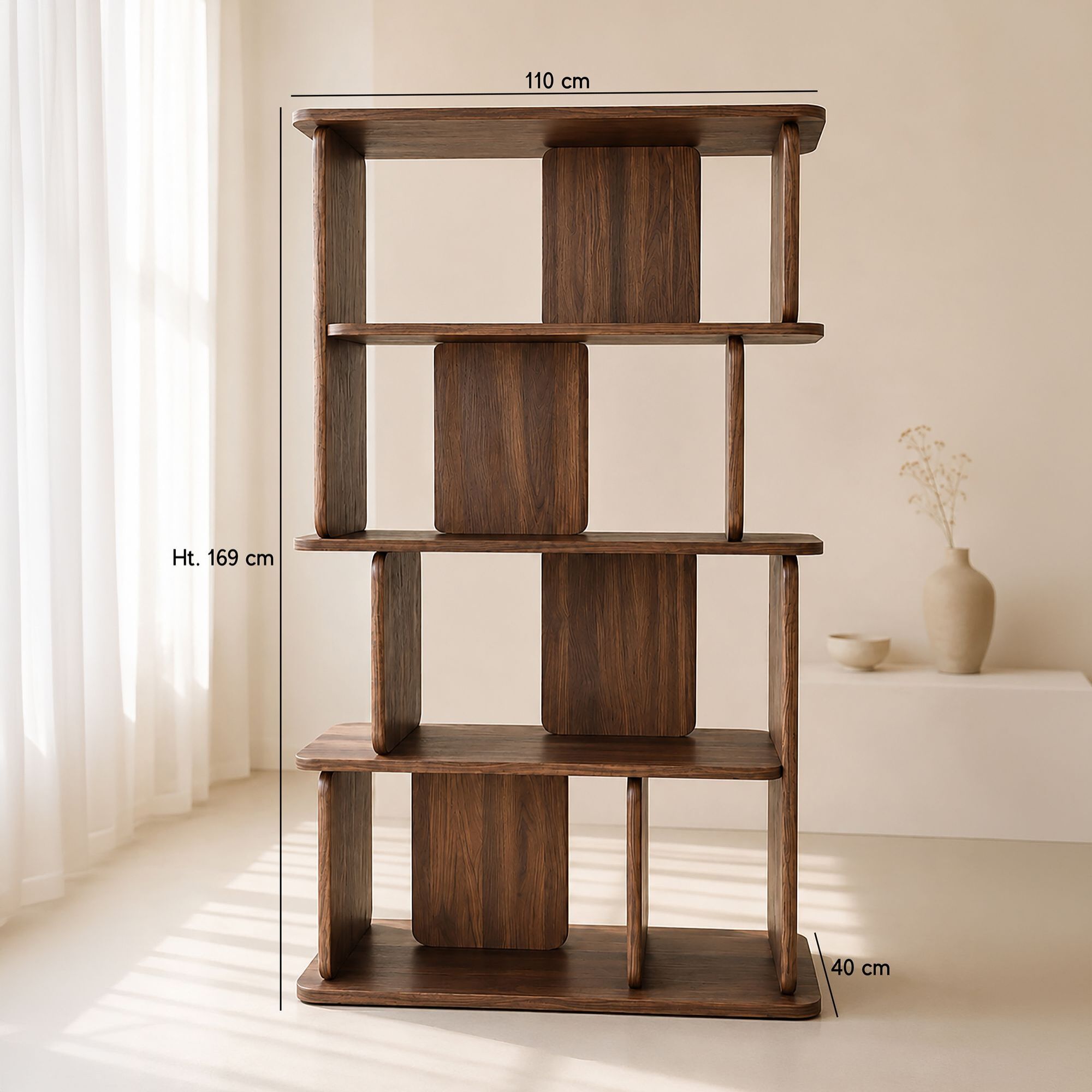 Etagère 110cm effet bois marron OREE