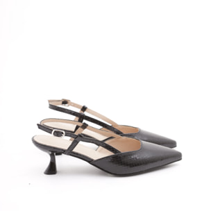 SLINGBACK SNAKE CHOCOLA' NERO