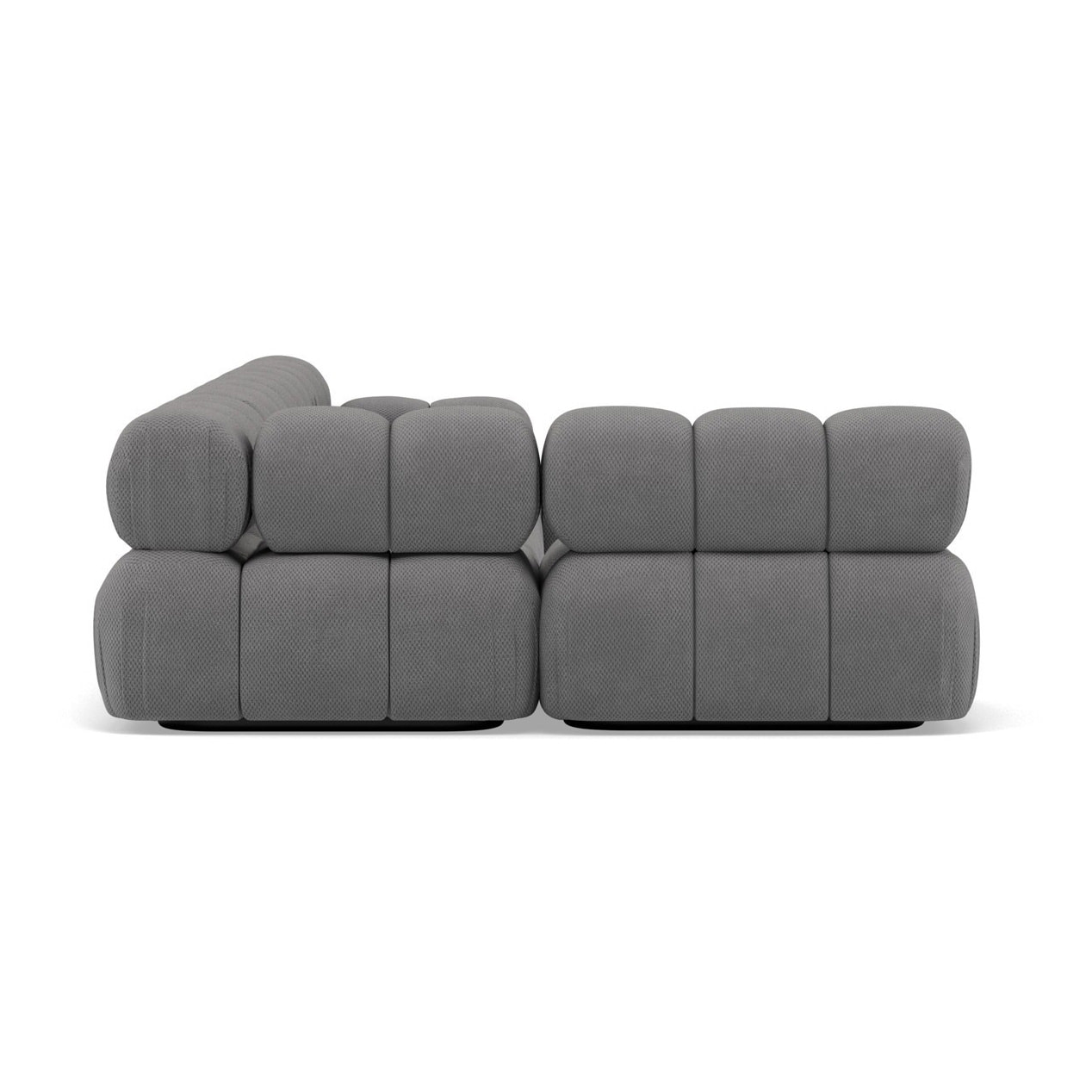 Ruby - canapé panoramique modulable d'angle gauche 7 places en velours texturé - Gris