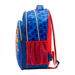 Zaino Primario Triple Compartimento Italian Brainrot. Tasca laterale. Interno completamente foderato e personalizzato. Retro imbottito. Spallacci ergonomici, regolabili e imbottiti.