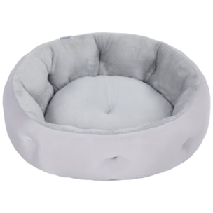 Lit pour chat réversible rebord de soutien tissu gris clair