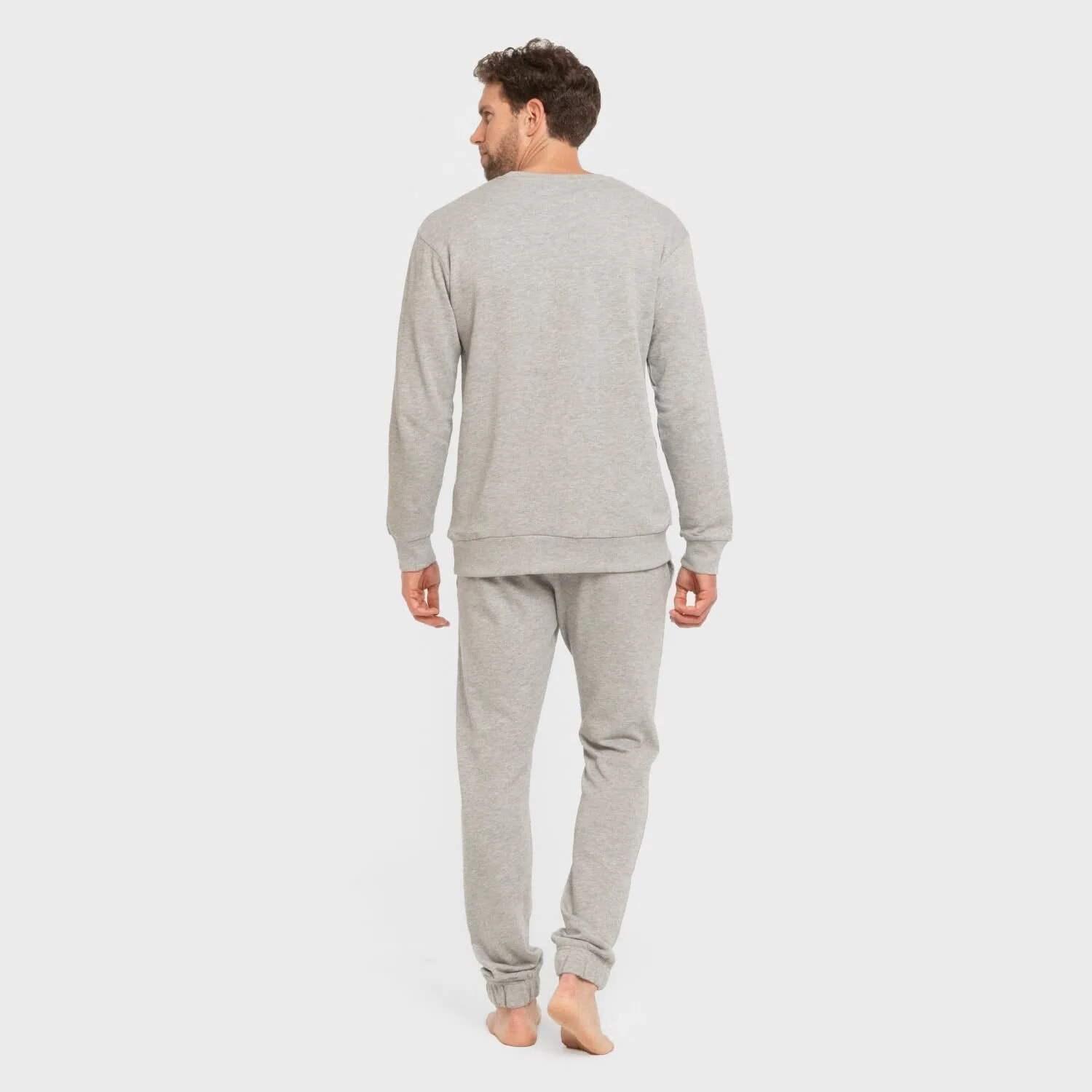 Pantalón largo básico deportivo gris claro