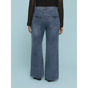 Fiorella Rubino - Jeans de pierna ancha con lavado desgastado - Azul