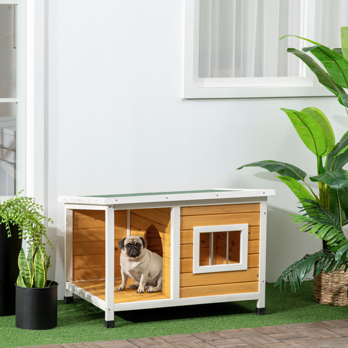 Caseta para Perros de Madera 85,5x62x60 cm con Techo Asfáltico Impermeable