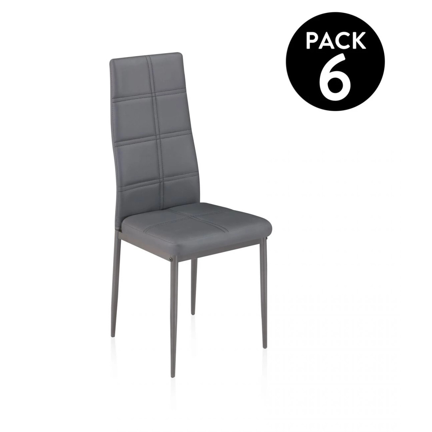Pack 6 sillas de comedor Gray Tex Gris