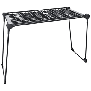 Stendibiancheria Estensibile Fino a 2 Metri Griglia Telescopica 30 M di Stenditura Stendino Grande Con Ruote Richiudibile 218-300 x 55 x 126 cm Nero