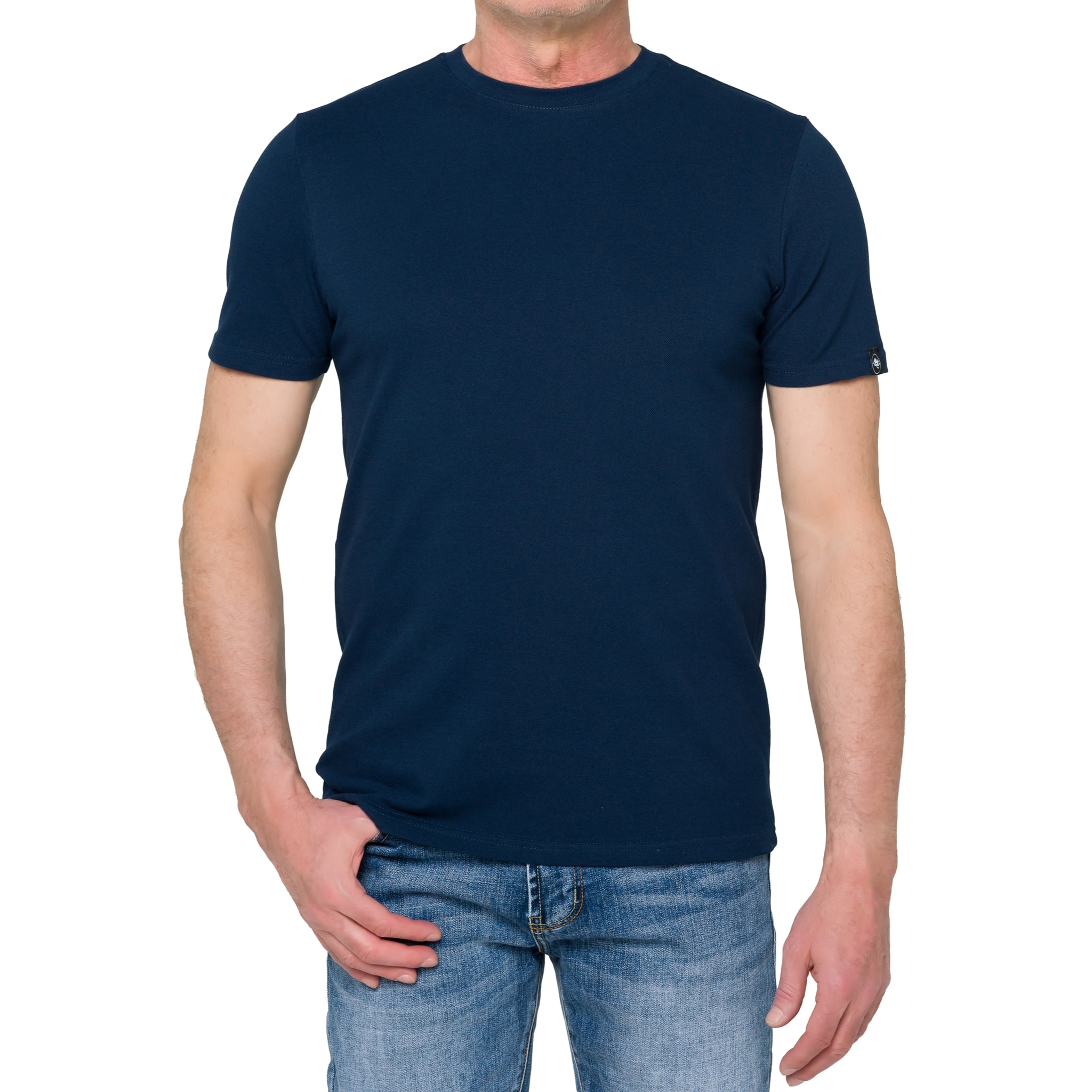 Camiseta PANGAI en algodón piqué azul marino