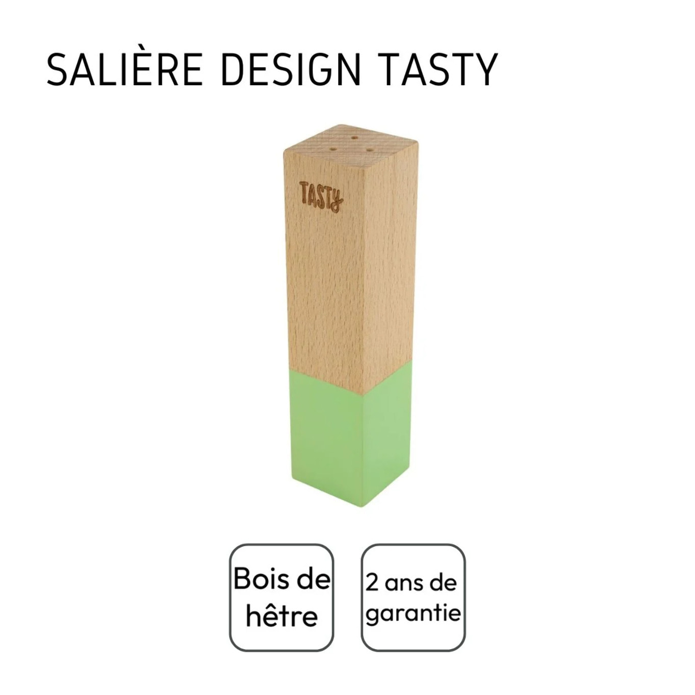 Salière en bois Tasty Green