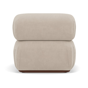 Penelope - module d'assise sans accoudoirs en velours texturé - Beige