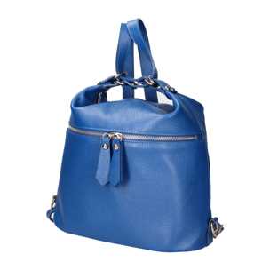 Borsa a spalla convertibile in zaino Bianca da donna In Vera pelle Made in Italy 30x26x9 cm