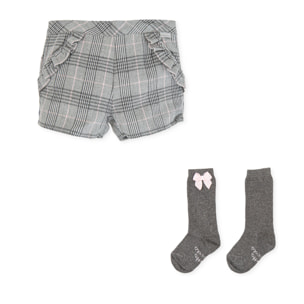 Short con leotardos - Gris