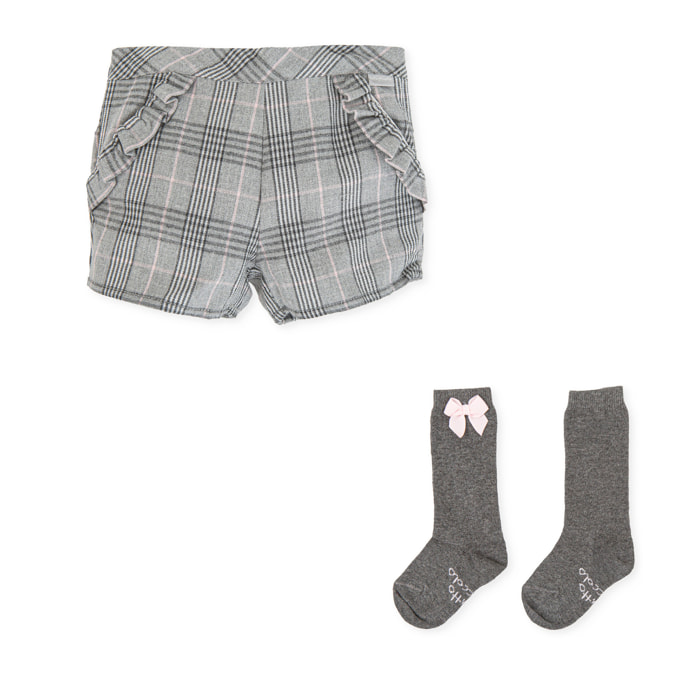Short con leotardos - Gris