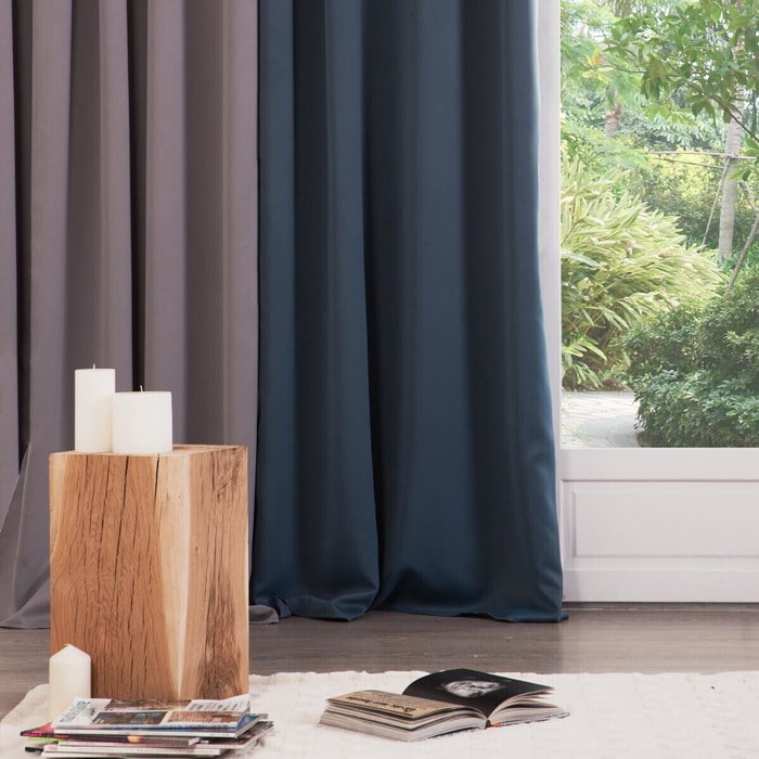 Rideau occultant - bleu orage - 140x260 cm
