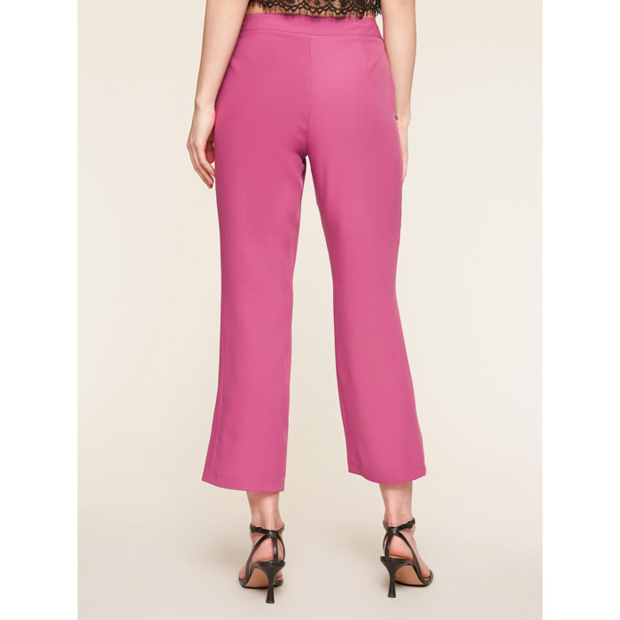 Motivi - Pantaloni eleganti svasati con spacco sul fondo - Rosa