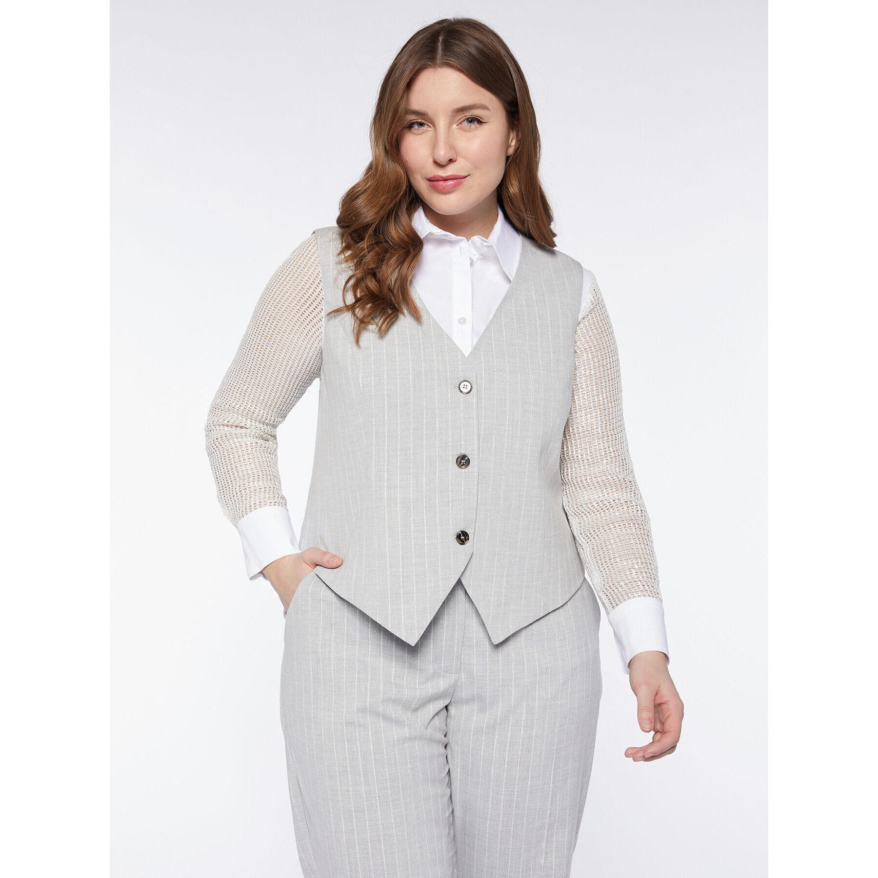 Fiorella Rubino - Gilet gessato lurex - Grigio