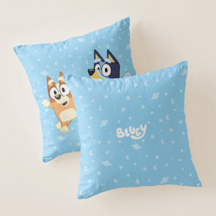 Funda cojin BLUEY con relleno 45x45 .