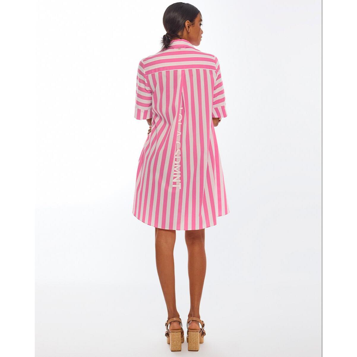 Abito corto in popeline a righe